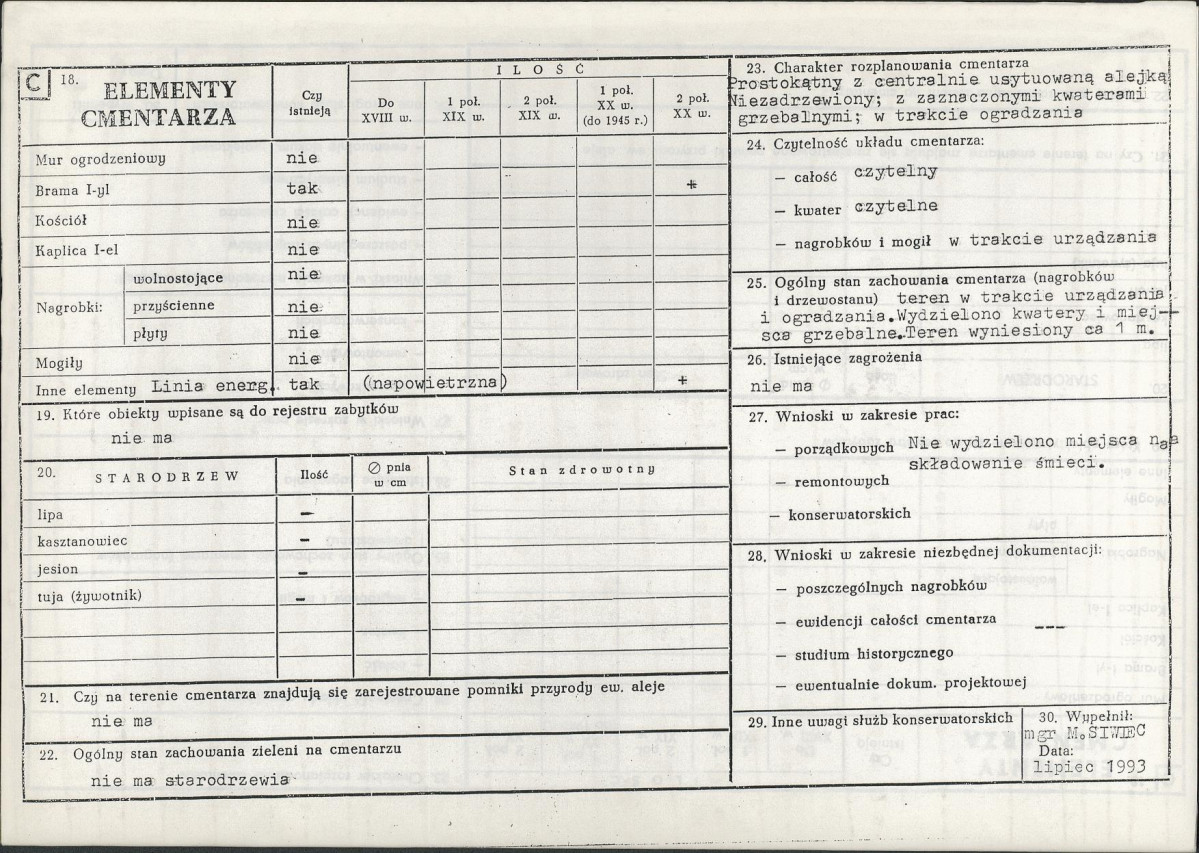 KC - Karta cmentarza, skan nr 2