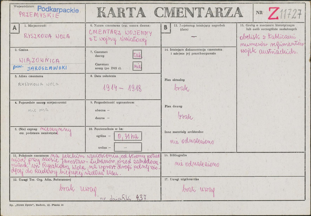 Karta cmentarza, skan nr 1