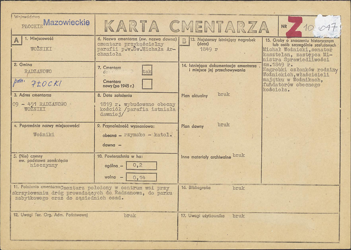 Karta cmentarza, skan nr 1