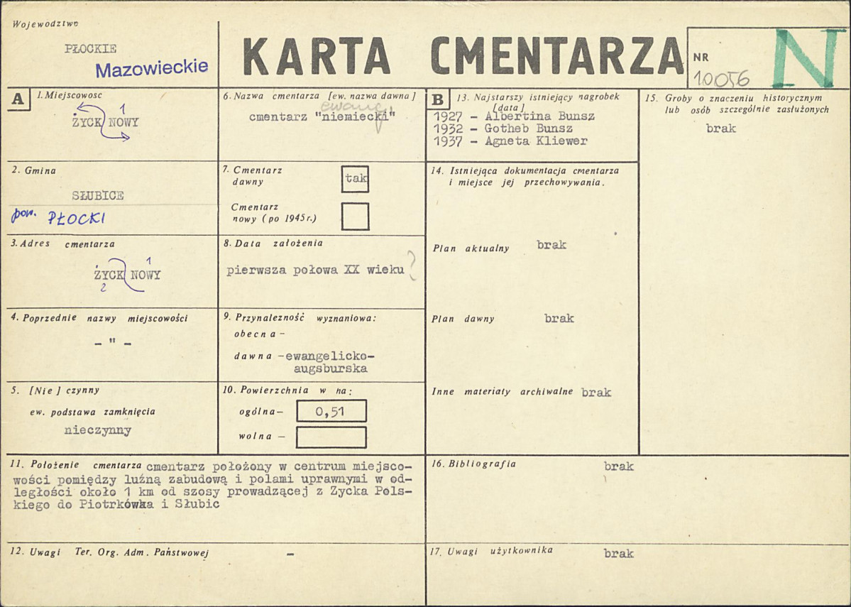 Karta cmentarza, skan nr 1