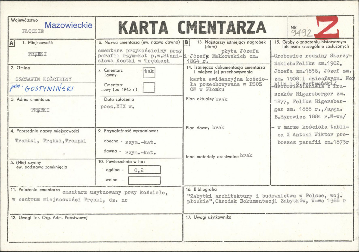 Karta cmentarza, skan nr 1