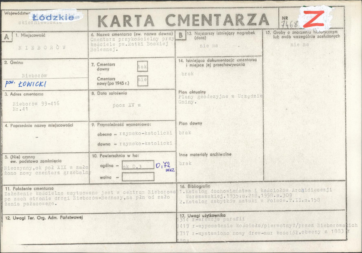 Karta cmentarza, skan nr 1
