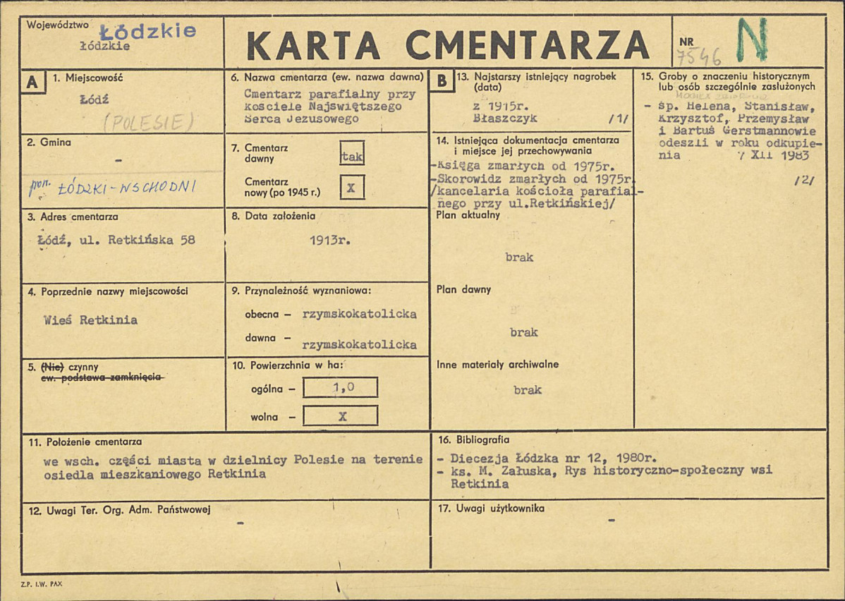 Karta cmentarza, skan nr 1