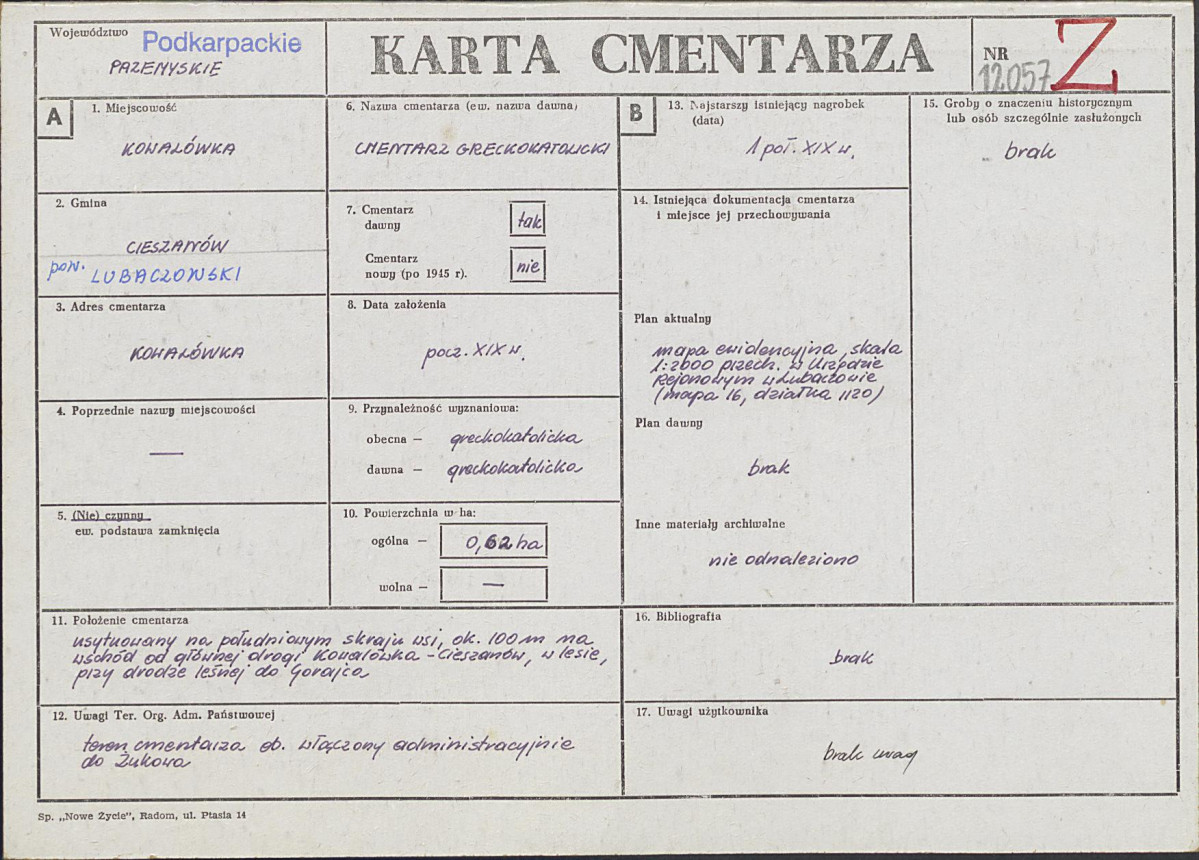 Karta cmentarza, skan nr 1