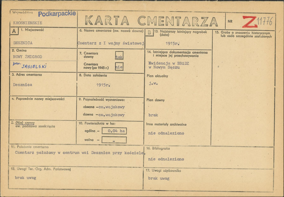 Karta cmentarza, skan nr 1