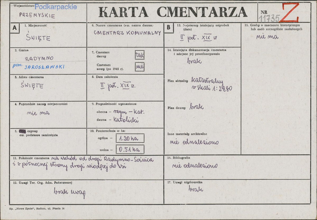 Karta cmentarza, skan nr 1