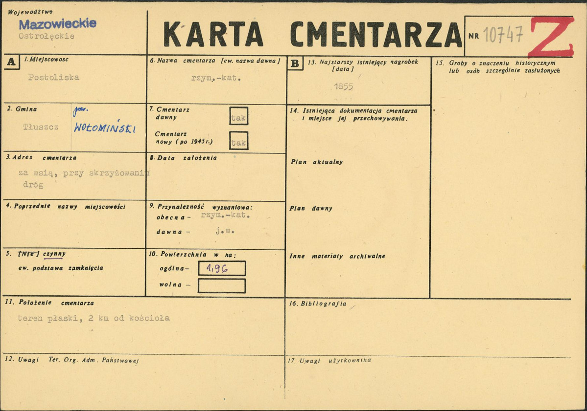 Karta cmentarza, skan nr 1