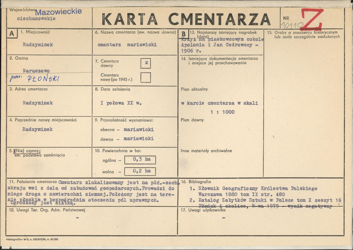 Karta cmentarza, skan nr 1