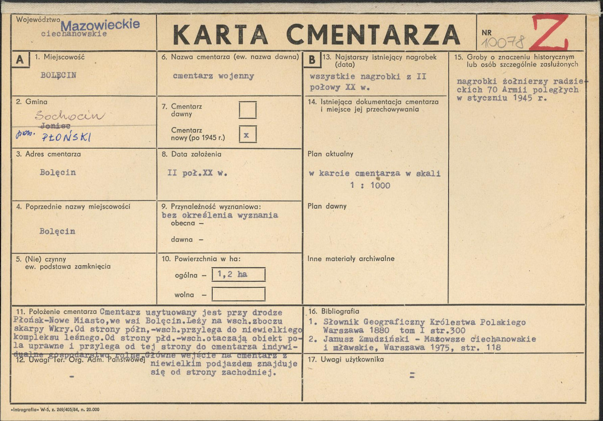 Karta cmentarza, skan nr 1