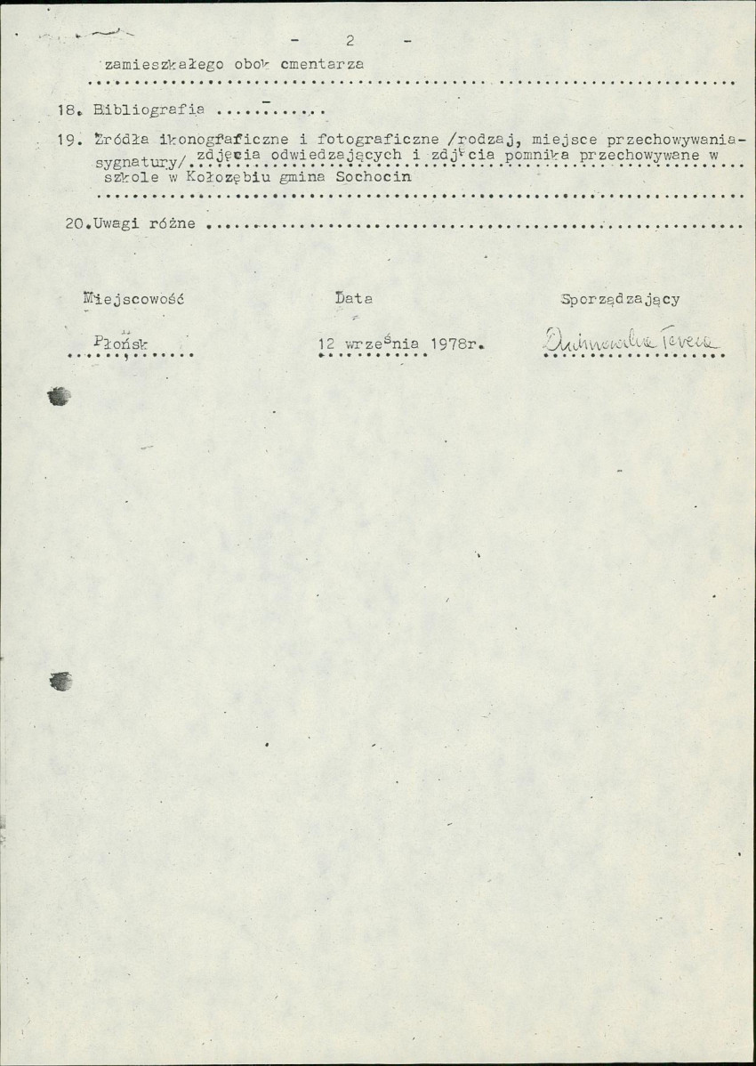 Karta cmentarza, skan nr 19