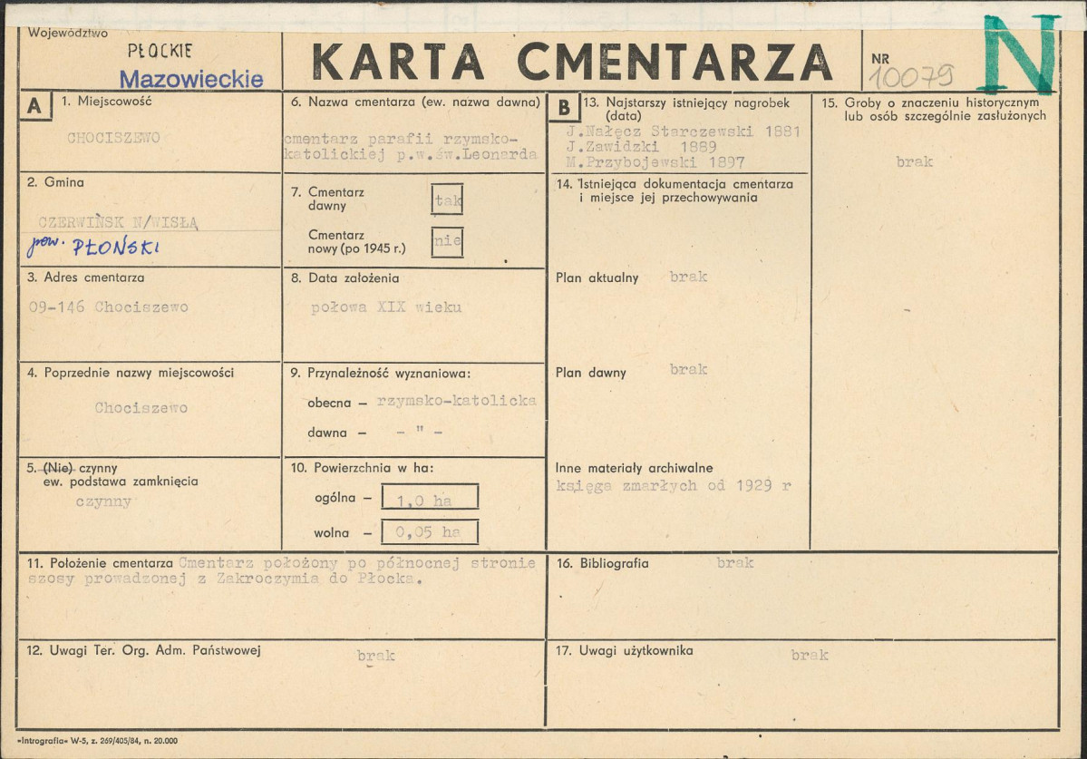 Karta cmentarza, skan nr 1