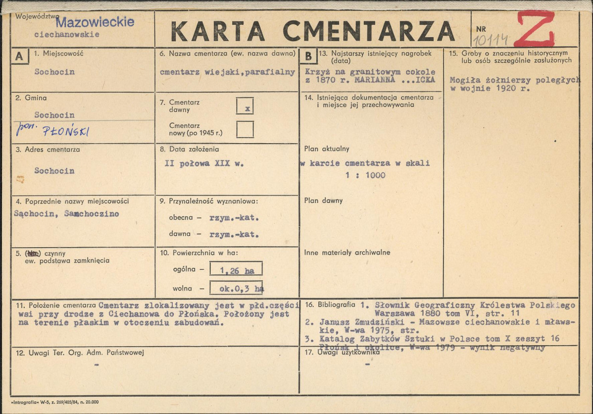 Karta cmentarza, skan nr 1