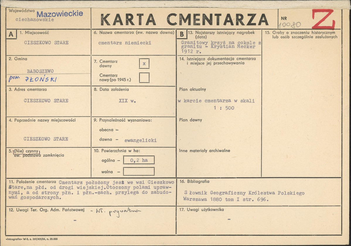 Karta cmentarza, skan nr 1