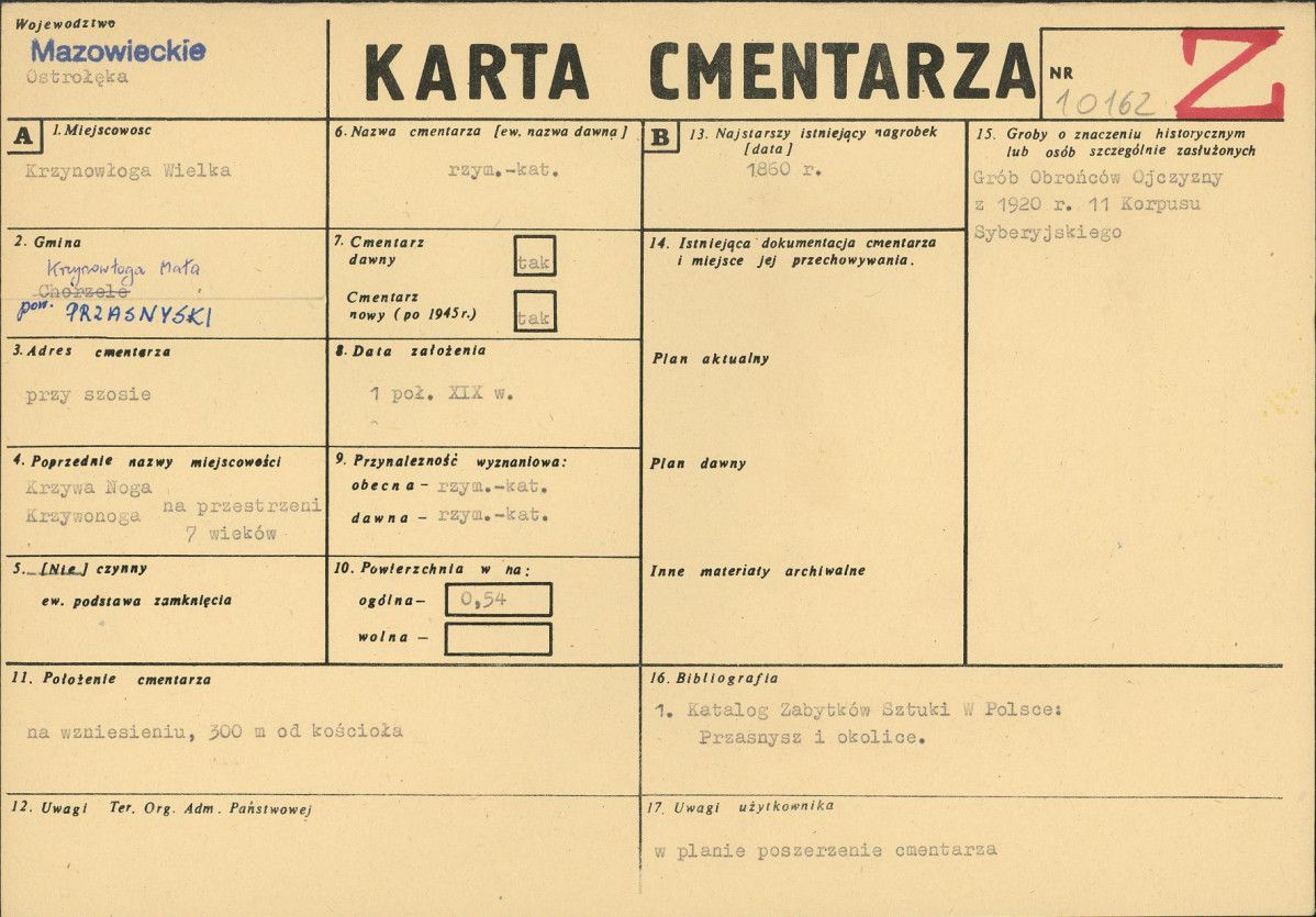Karta cmentarza, skan nr 1