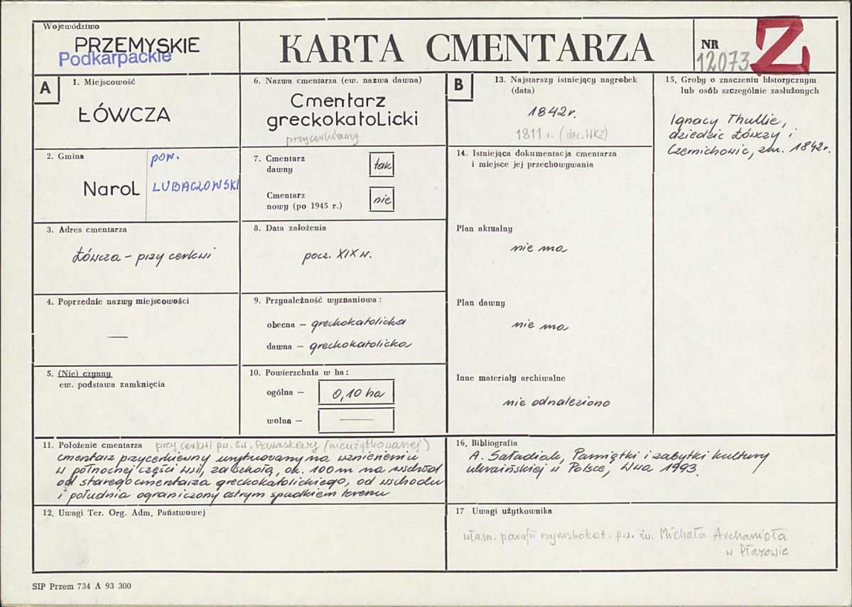 Karta cmentarza, skan nr 1