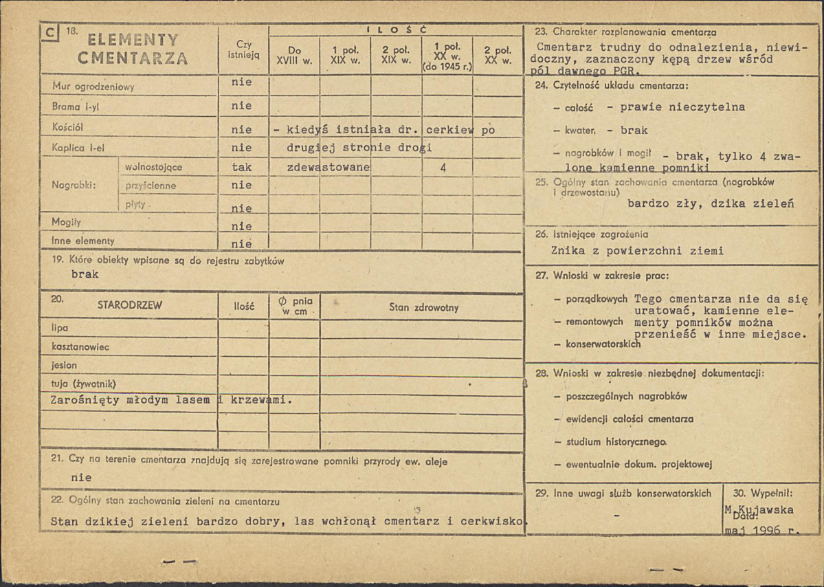 Karta cmentarza, skan nr 2