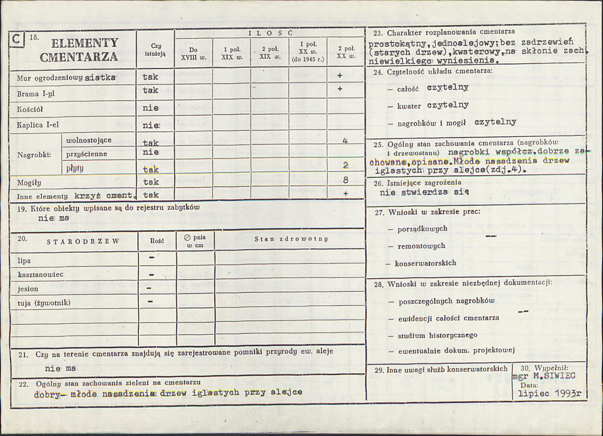 Karta cmentarza, skan nr 2