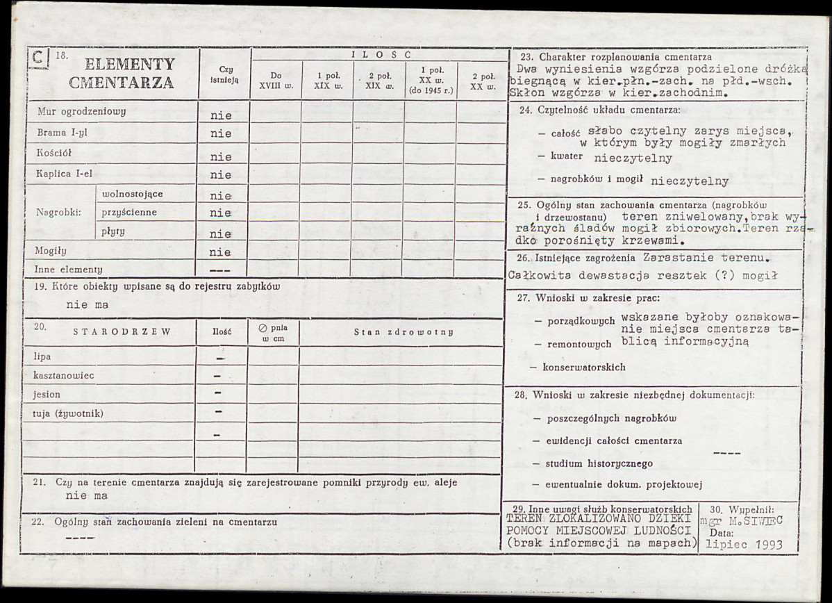 KC - Karta cmentarza, skan nr 2