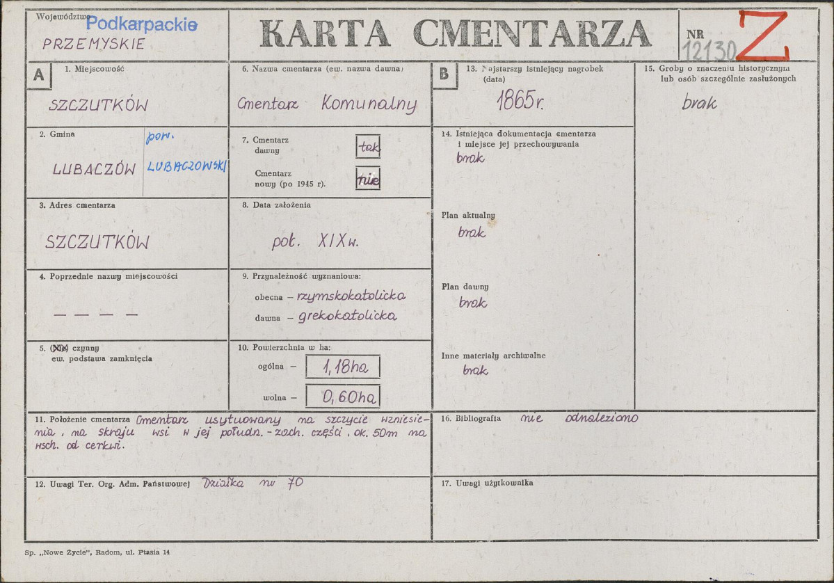 Karta cmentarza, skan nr 1