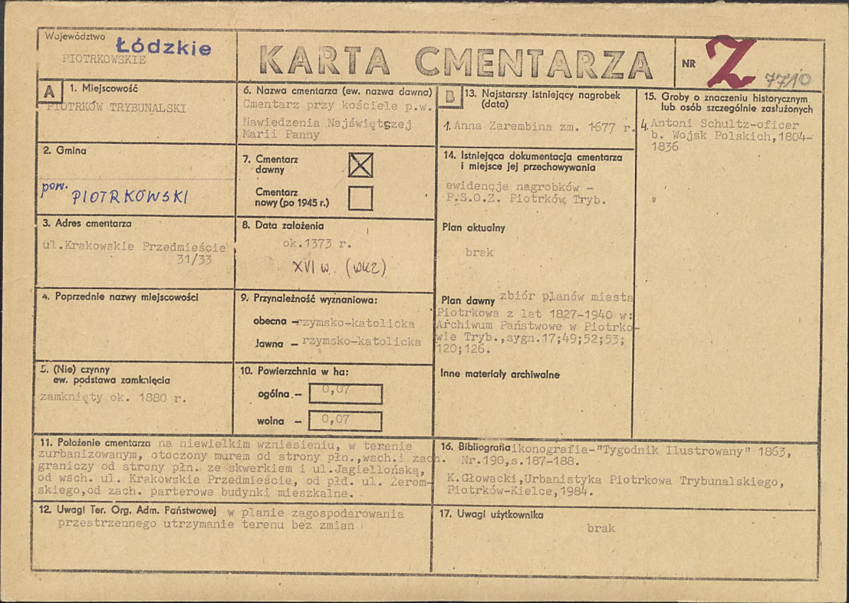 Karta cmentarza, skan nr 1