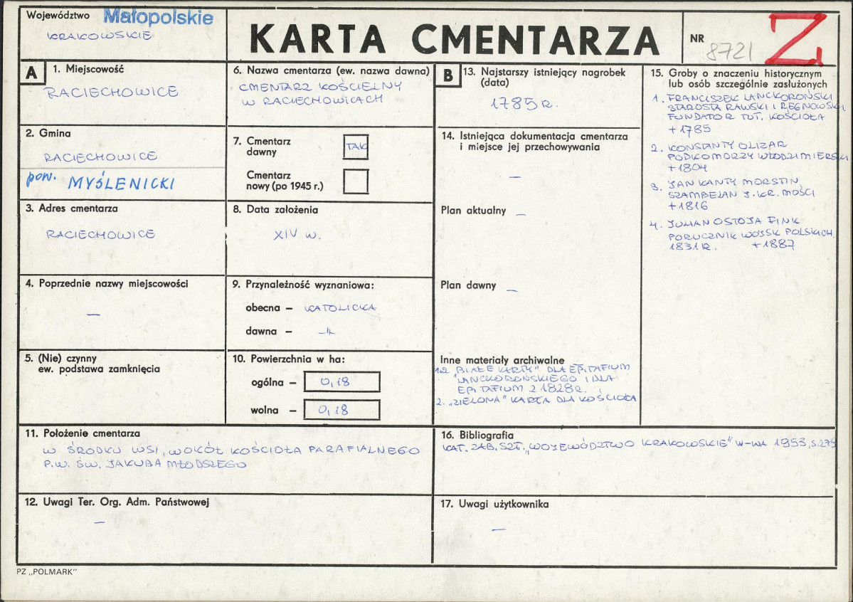 Karta cmentarza, skan nr 1