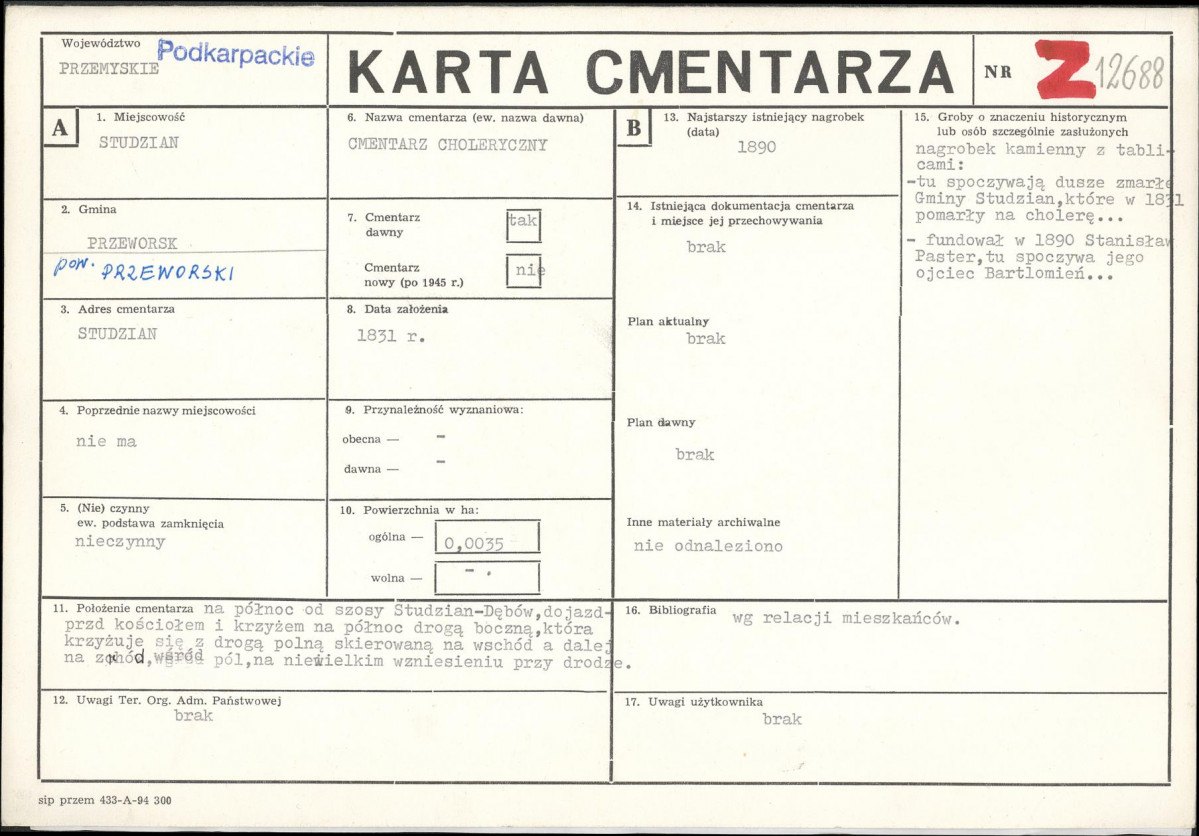 Karta cmentarza, skan nr 1