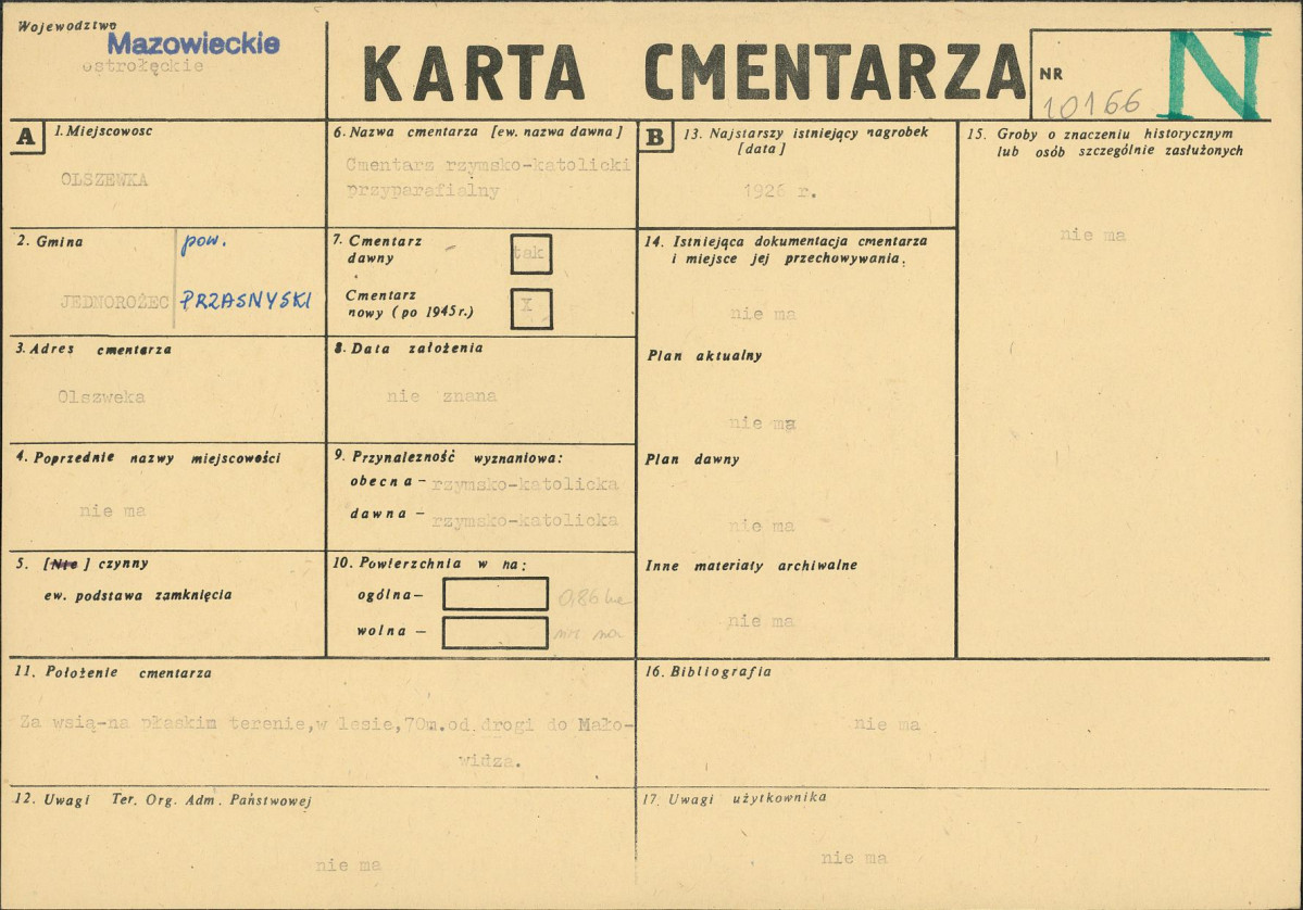 Karta cmentarza, skan nr 1