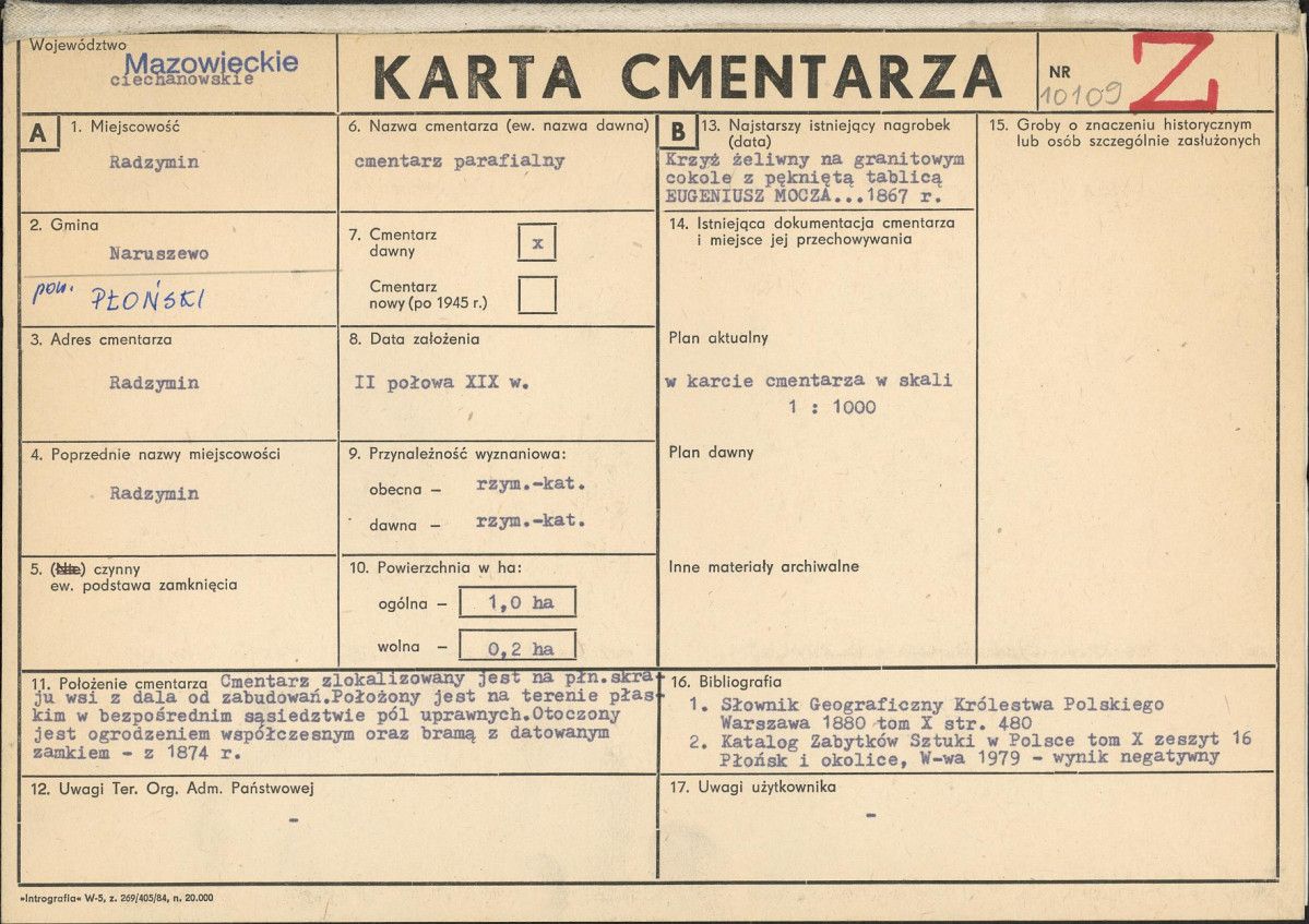 Karta cmentarza, skan nr 1