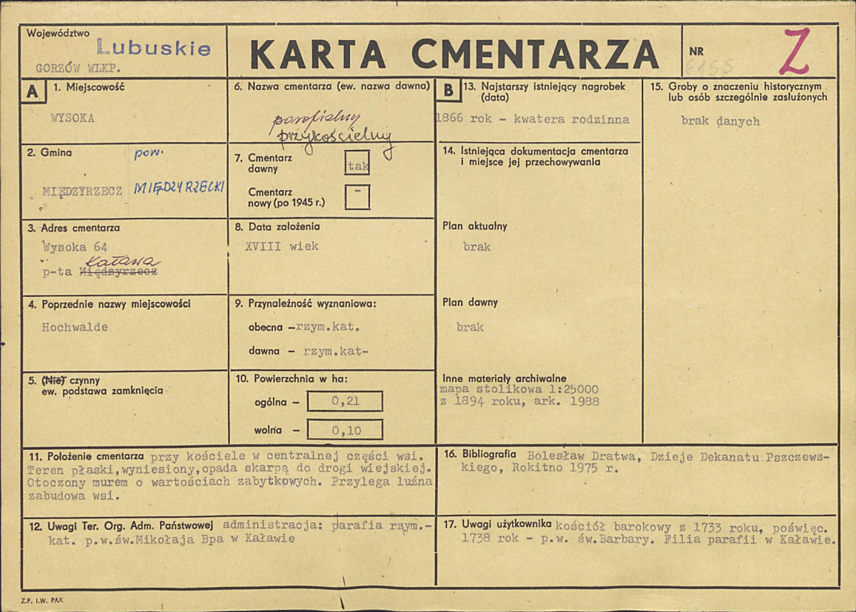 Karta cmentarza, skan nr 1
