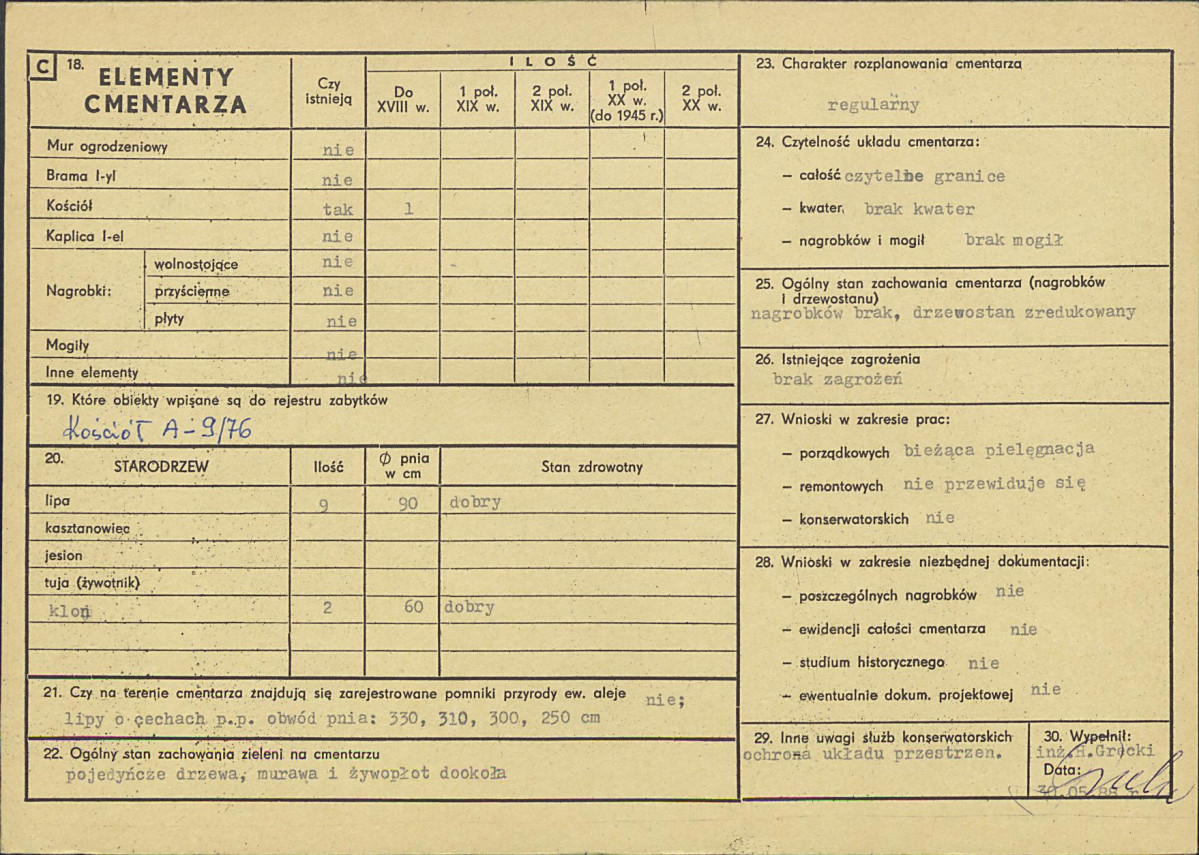 Karta cmentarza, skan nr 2