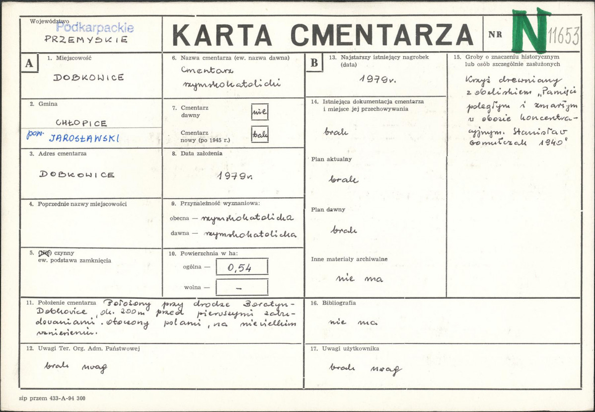 Karta cmentarza, skan nr 1
