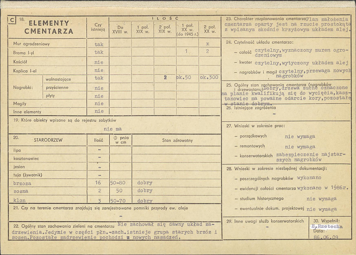 KC - Karta cmentarza, skan nr 2
