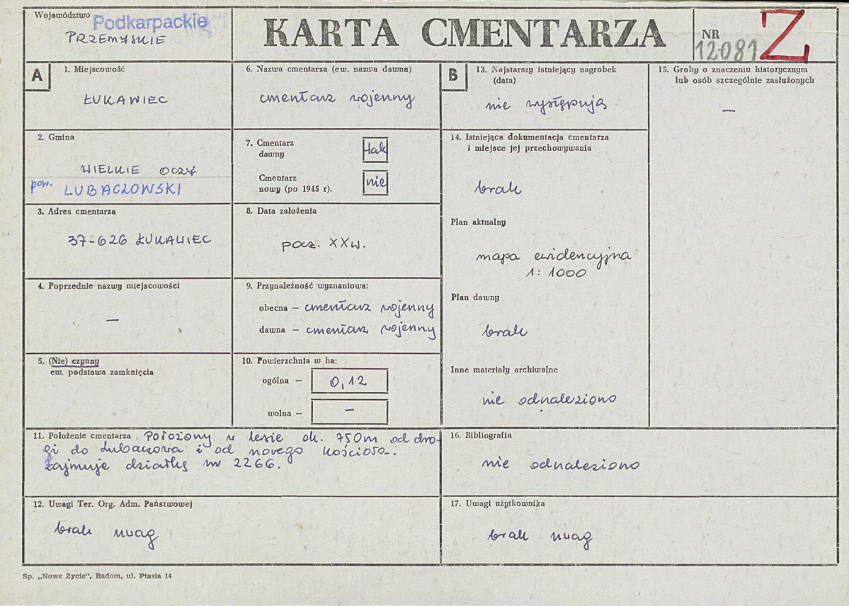 Karta cmentarza, skan nr 1