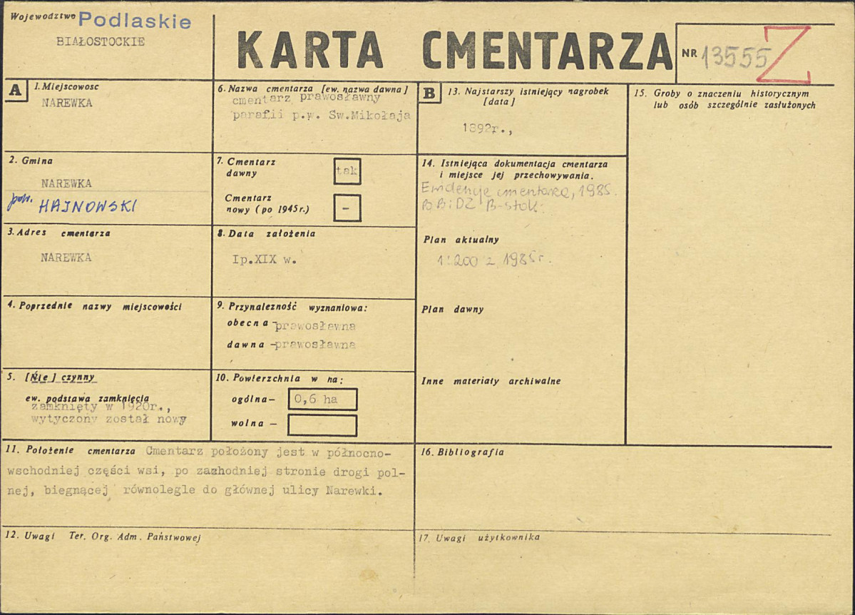 Karta cmentarza, skan nr 1