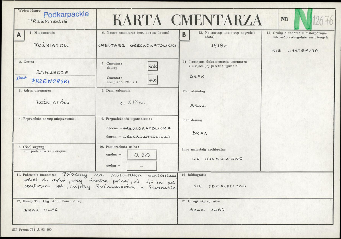 Karta cmentarza, skan nr 1