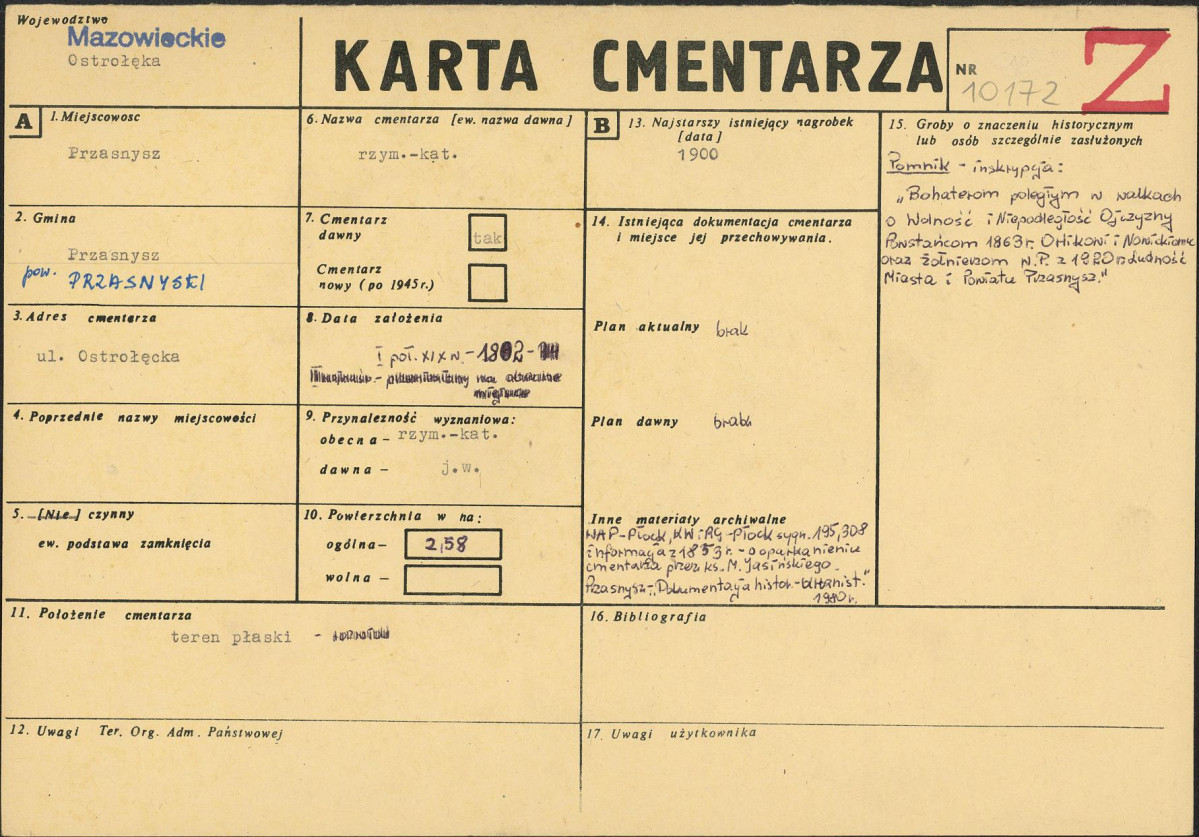 Karta cmentarza, skan nr 1