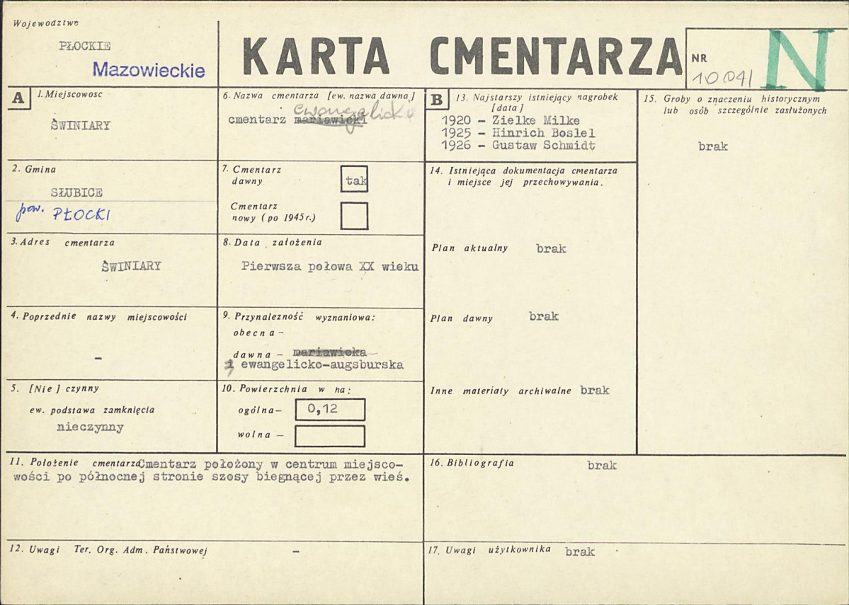 Karta cmentarza, skan nr 1
