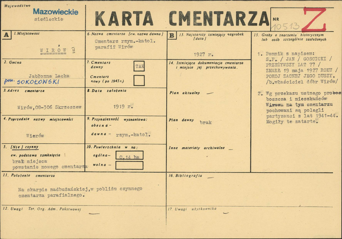Karta cmentarza, skan nr 1