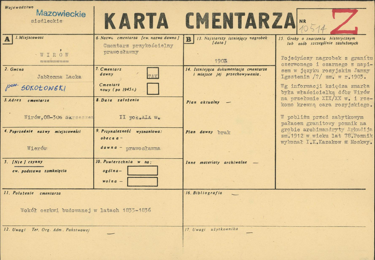 Karta cmentarza, skan nr 1