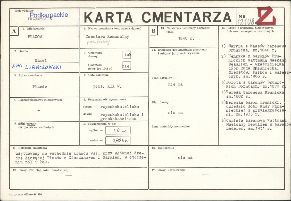 Karta cmentarza, skan nr 1