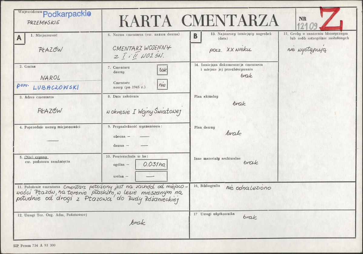 Karta cmentarza, skan nr 1