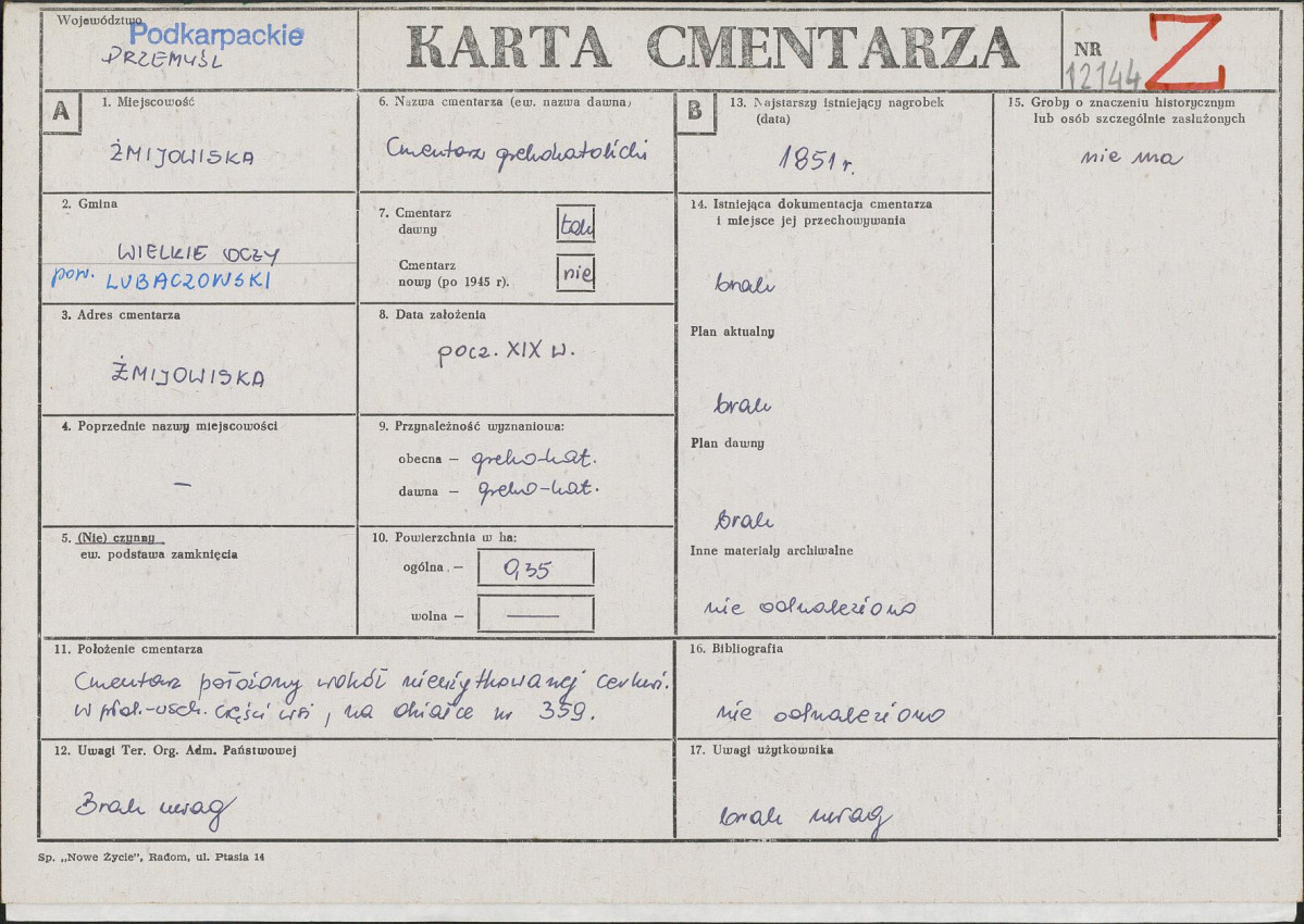 Karta cmentarza, skan nr 1
