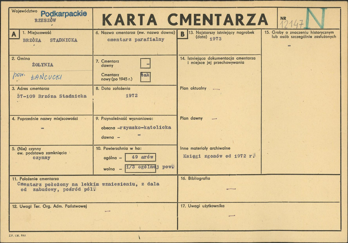 Karta cmentarza, skan nr 1