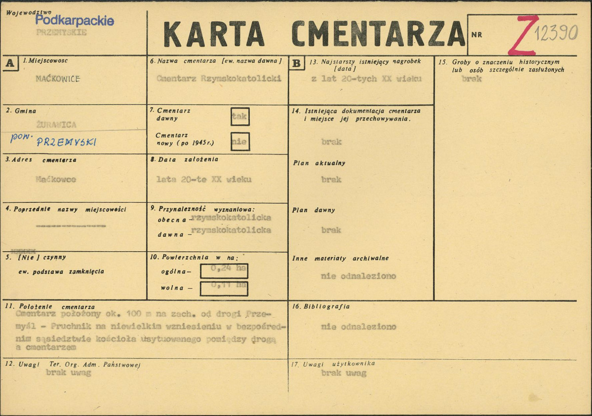 Karta cmentarza, skan nr 1