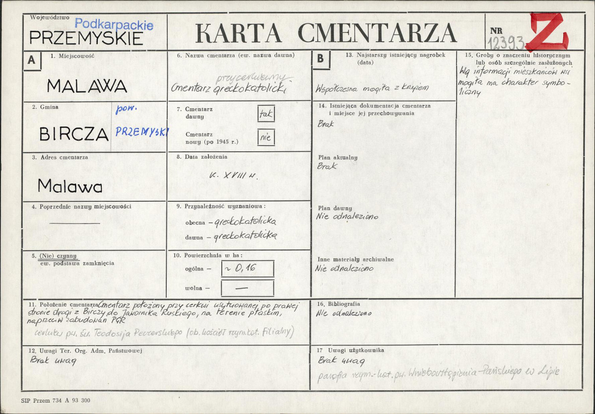 Karta cmentarza, skan nr 1
