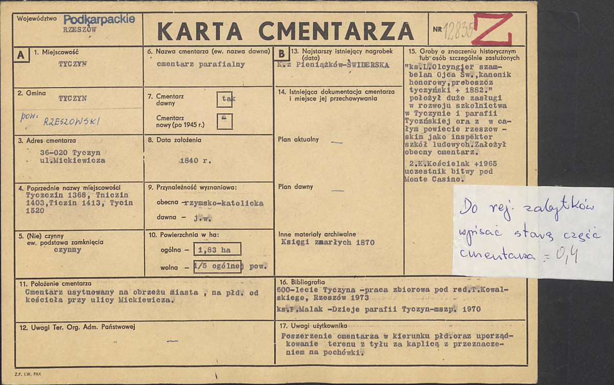 Karta cmentarza, skan nr 1