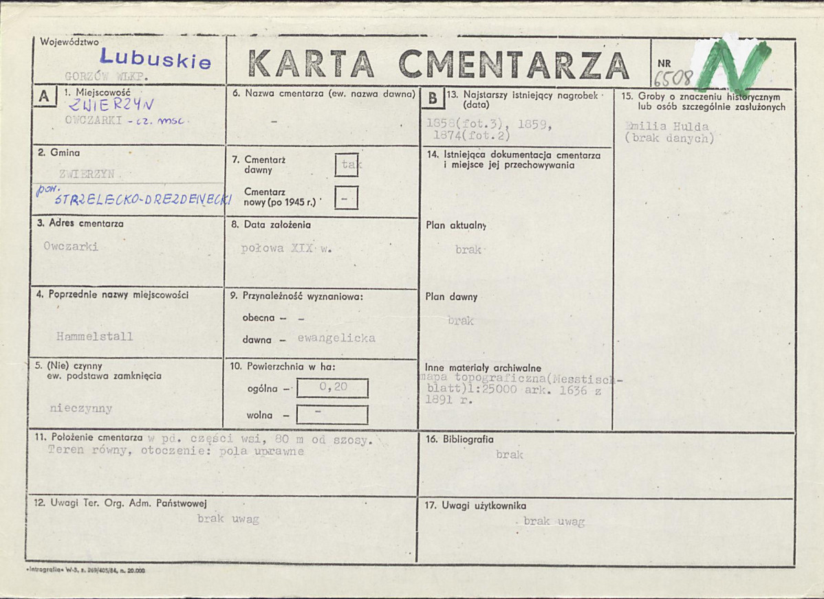 Karta cmentarza, skan nr 1