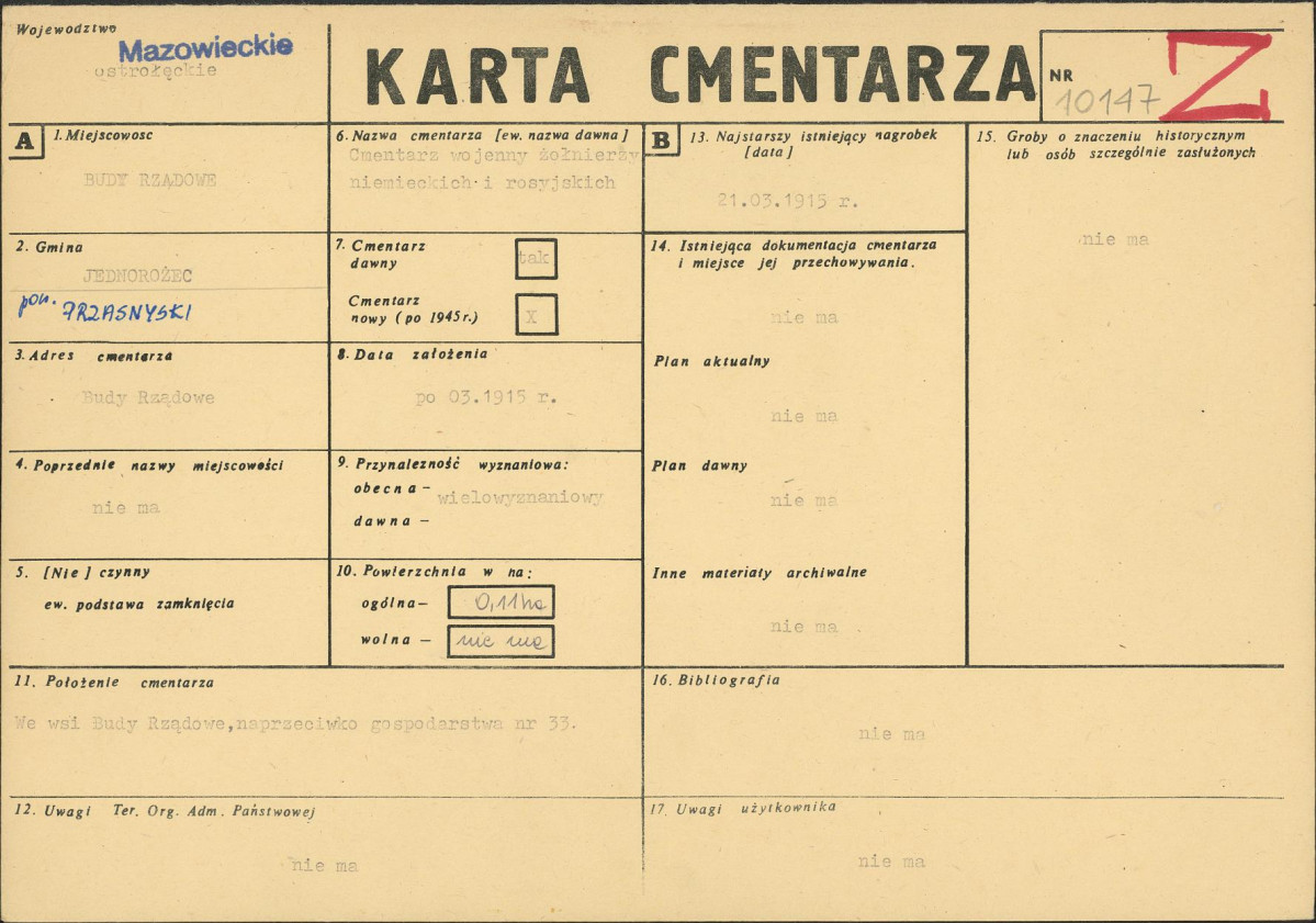 Karta cmentarza, skan nr 1