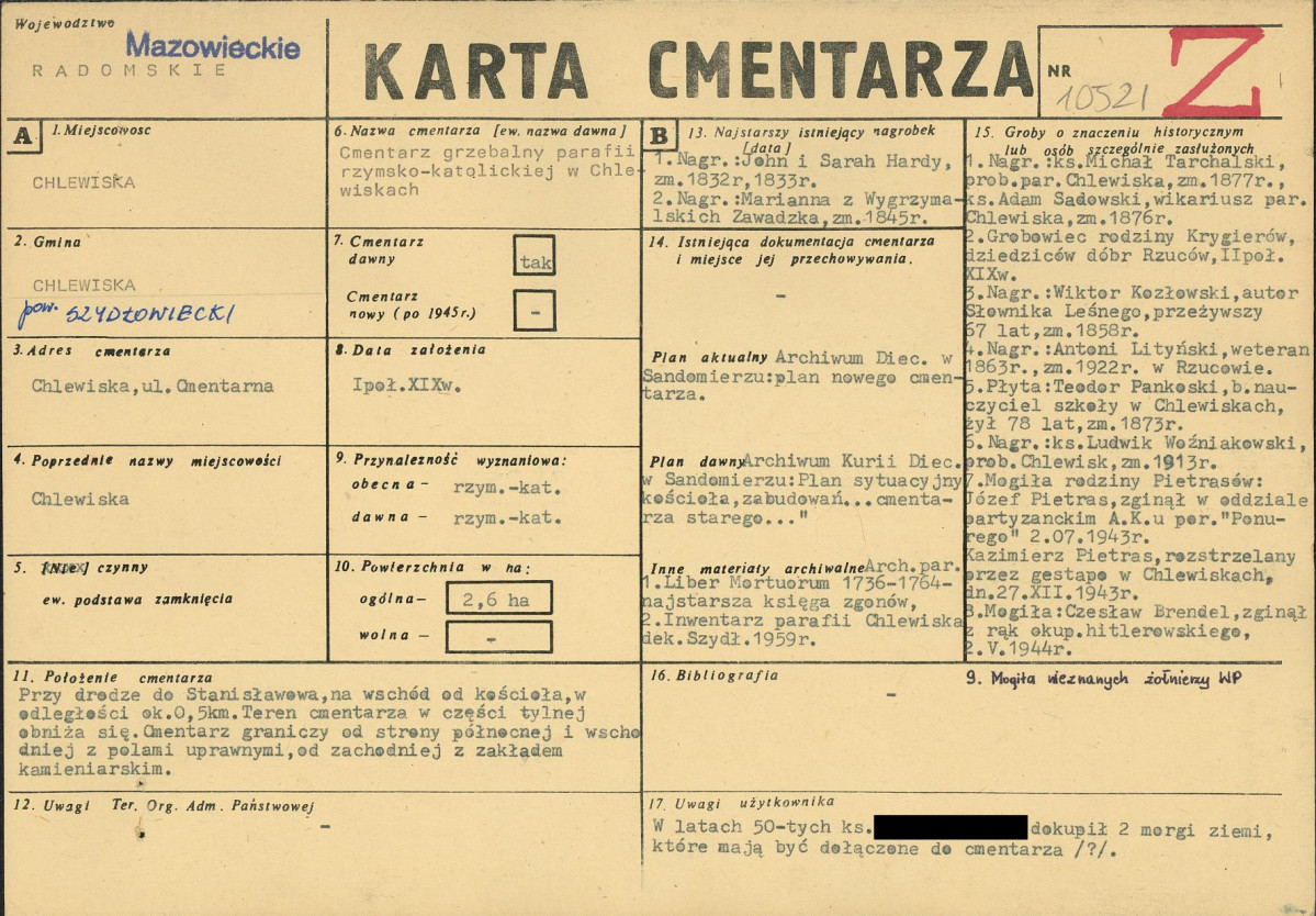 Karta cmentarza, skan nr 1