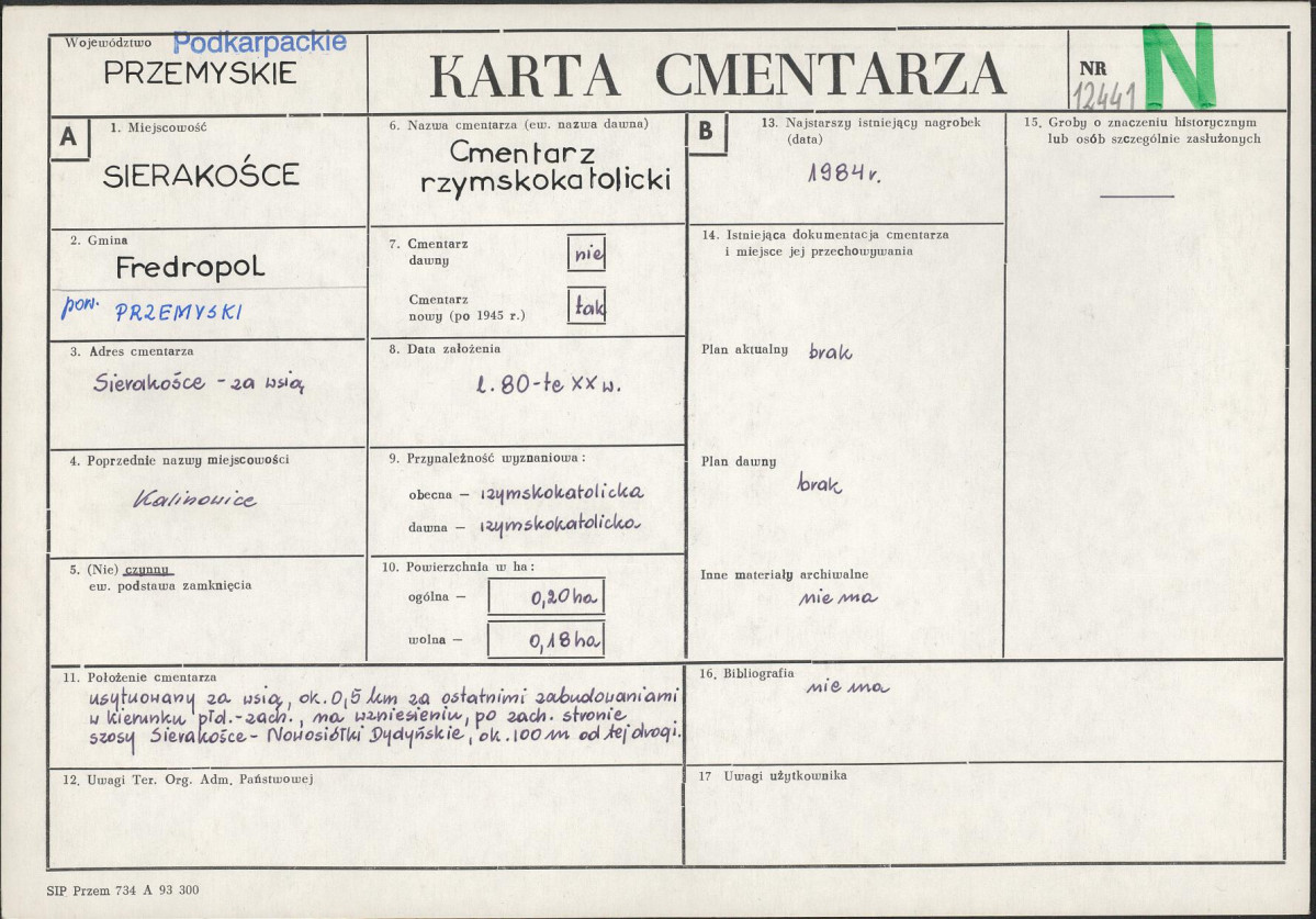 Karta cmentarza, skan nr 1